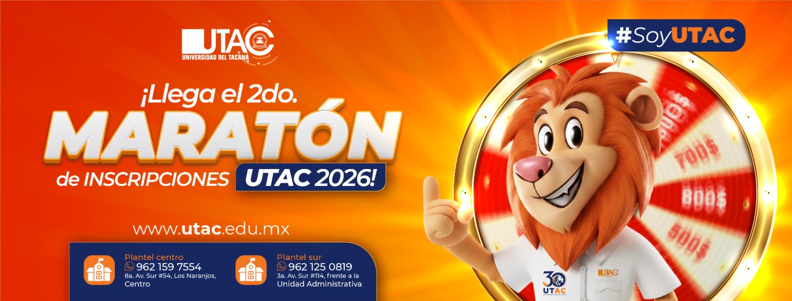 Segundo maratón de inscripciones UTAC 2026